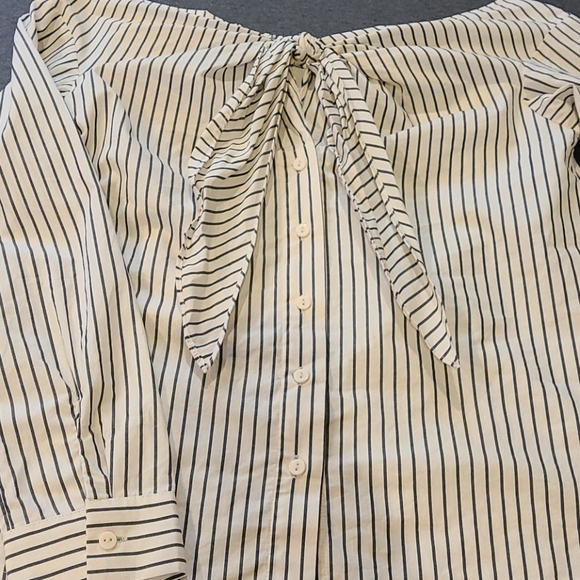 H&M Off the Shoulder Striped Top Sz 6 - Picture 7 of 12